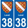 38 Penmarch escudo de armas de la etiqueta engomada de la placa de pegatinas de la ciudad