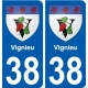 38 Penmarch coat of arms sticker plate stickers city