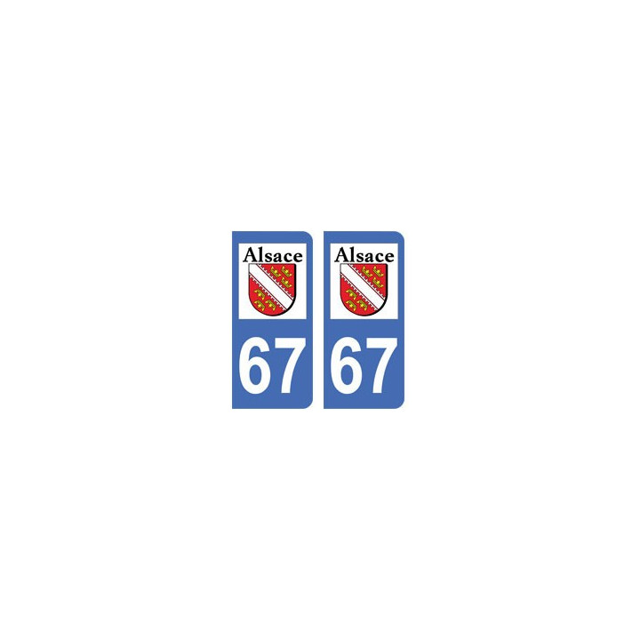 67 Bas Rhin autocollant plaque