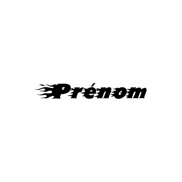Autocollant Prénom flammes personnalisable bicyclette voiture  moto sticker 