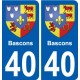 40 Bascons blason autocollant plaque stickers ville