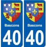 40 Penmarch coat of arms sticker plate stickers city