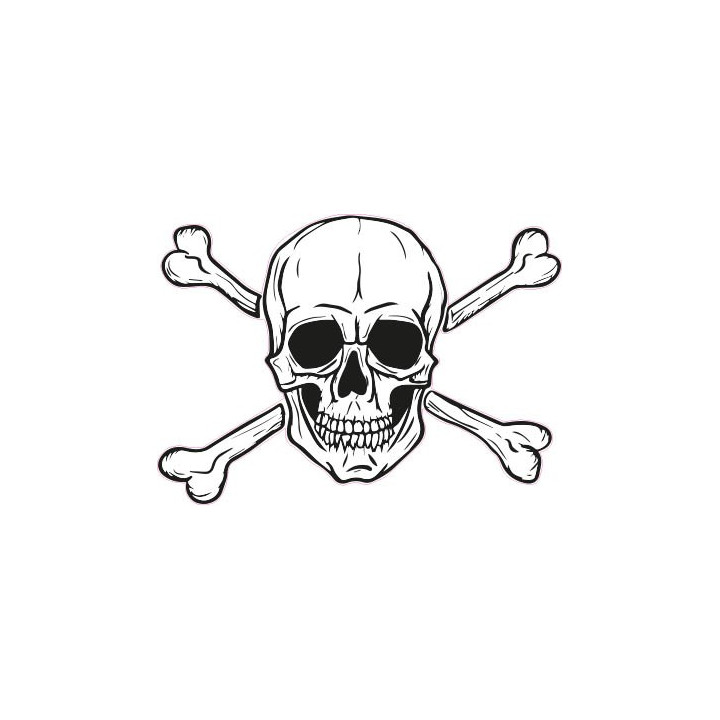 Tête de mort skull casque moto  autocollant sticker adhesif