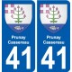 41 Prunay-Cassereau coat of arms sticker plate stickers city