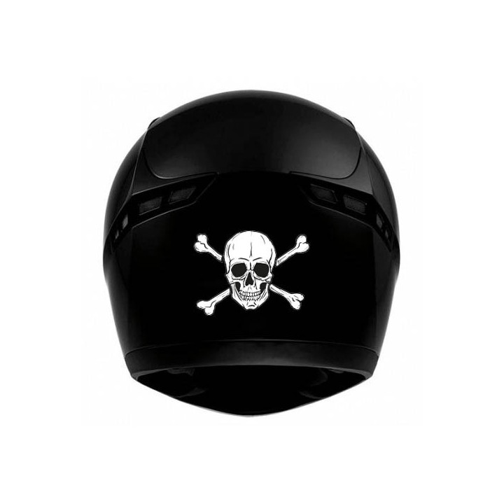 Tête de mort skull moto casque autocollant sticker adhesif