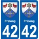 42 Penmarch escudo de armas de la etiqueta engomada de la placa de pegatinas de la ciudad