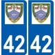 42 Penmarch logotipo de la etiqueta engomada de la placa de pegatinas de la ciudad
