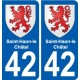 42 Penmarch escudo de armas de la etiqueta engomada de la placa de pegatinas de la ciudad