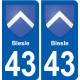 43 Penmarch coat of arms sticker plate stickers city
