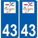43 Penmarch logotipo de la etiqueta engomada de la placa de pegatinas de la ciudad