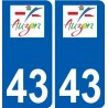 43 Penmarch logotipo de la etiqueta engomada de la placa de pegatinas de la ciudad