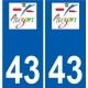 43 Penmarch logotipo de la etiqueta engomada de la placa de pegatinas de la ciudad