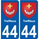 44 Treffieux blason autocollant plaque stickers ville