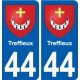 44 Treffieux coat of arms sticker plate stickers city