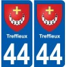 44 Treffieux blason autocollant plaque stickers ville