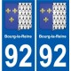 92 Gennevilliers stemma adesivo piastra adesivi città