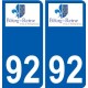 92 Gennevilliers logo adesivo piastra adesivi città