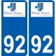 92 Gennevilliers logo autocollant plaque stickers ville