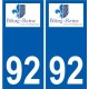 92 Gennevilliers logo adesivo piastra adesivi città