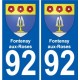92 Gennevilliers coat of arms sticker plate stickers city