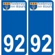 92 Gennevilliers logo autocollant plaque stickers ville