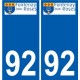 92 Gennevilliers logotipo de la etiqueta engomada de la placa de pegatinas de la ciudad