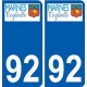 92 Gennevilliers logo sticker plate stickers city