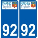 92 Gennevilliers logotipo de la etiqueta engomada de la placa de pegatinas de la ciudad