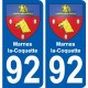 92 Gennevilliers coat of arms sticker plate stickers city