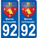 92 Gennevilliers escudo de armas de la etiqueta engomada de la placa de pegatinas de la ciudad