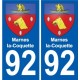 92 Gennevilliers escudo de armas de la etiqueta engomada de la placa de pegatinas de la ciudad