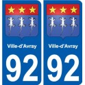 92 Gennevilliers escudo de armas de la etiqueta engomada de la placa de pegatinas de la ciudad