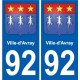 92 Gennevilliers blason autocollant plaque stickers ville