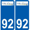 92 Gennevilliers logo sticker plate stickers city