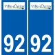 92 Gennevilliers logo sticker plate stickers city