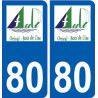 80 Roye logotipo de la etiqueta engomada de la placa de pegatinas de la ciudad