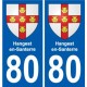 80 Roye coat of arms sticker plate stickers city