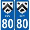 80 Roye coat of arms sticker plate stickers city
