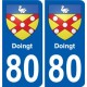 80 Roye coat of arms sticker plate stickers city
