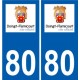 80 Roye logo autocollant plaque stickers ville