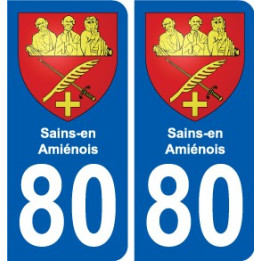 80 Roye coat of arms sticker plate stickers city