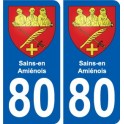 80 Roye coat of arms sticker plate stickers city