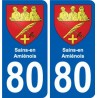 80 Roye blason autocollant plaque stickers ville