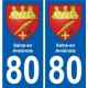 80 Roye blason autocollant plaque stickers ville