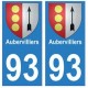 93 Aubervilliers blason autocollant plaque stickers ville