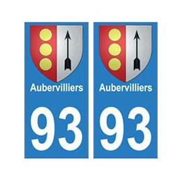 93 Aubervilliers blason autocollant plaque stickers ville