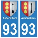 93 Aubervilliers blason autocollant plaque stickers ville