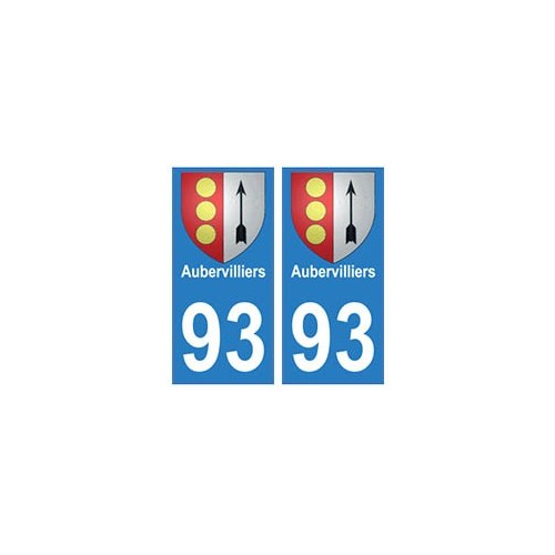 93 Aubervilliers blason autocollant plaque stickers ville