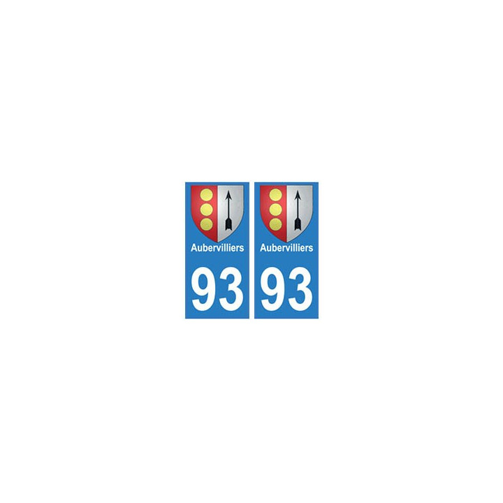 93 Aubervilliers blason autocollant plaque stickers ville