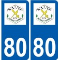 80 Roye logo autocollant plaque stickers ville